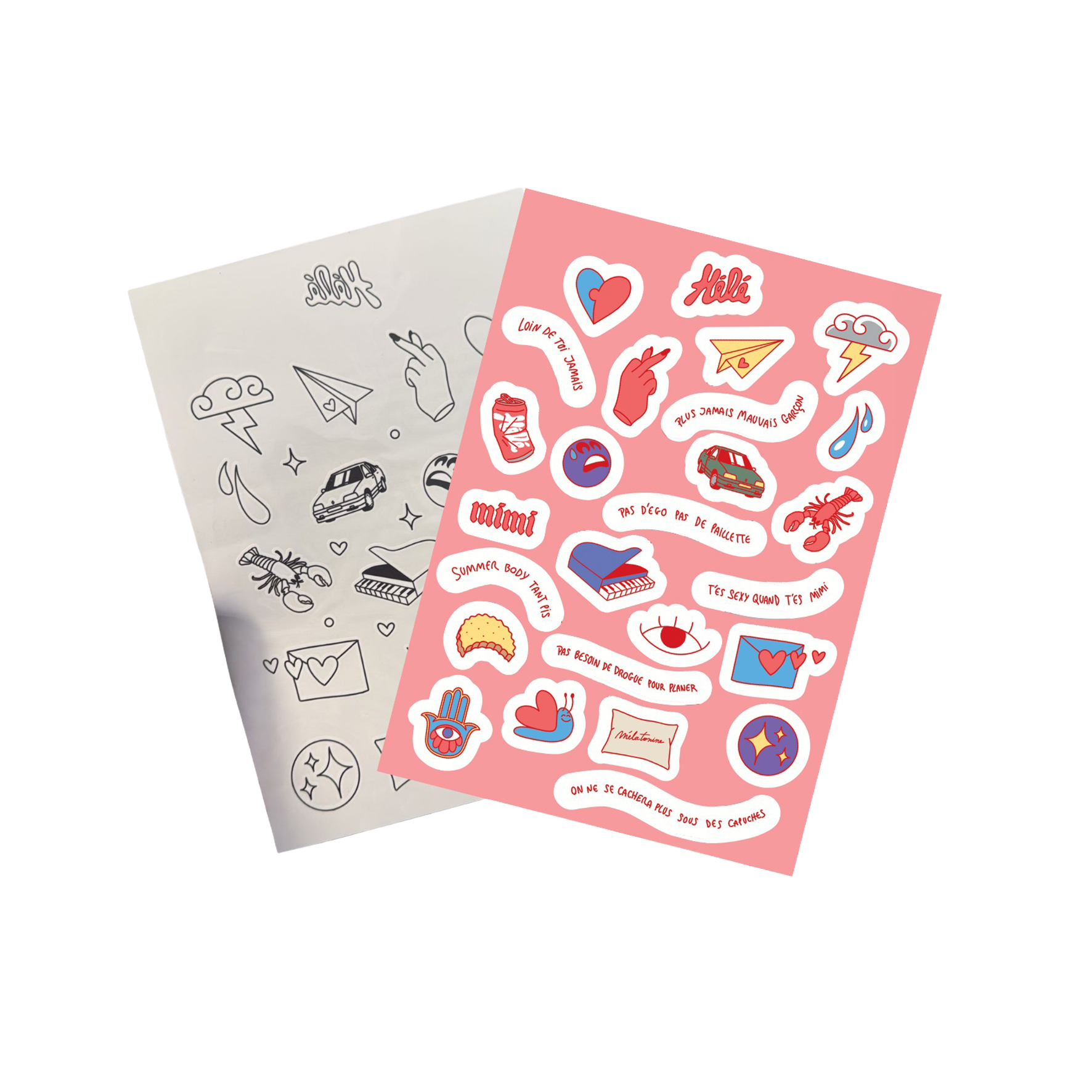 Pack planche de stickers et de tattoo